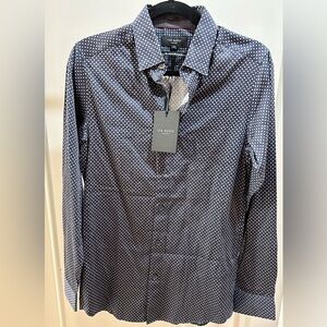 NWT Ted Baker London Mens Dress Geo Print Shirt 100% Cotton